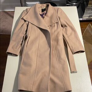 Ted Baker Camel Wrap Wool & Cashmere Blend Coat- Size 1